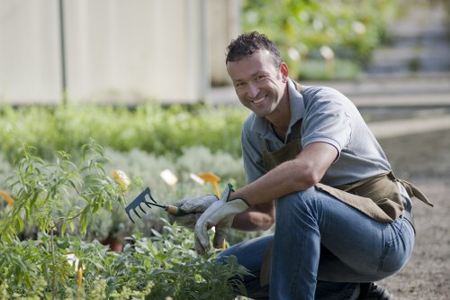 Supervisor performing a site risk assessment at a garden
